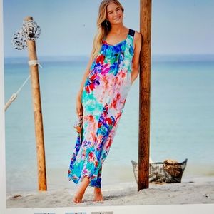 AMIRIA Floral & Lace Long flowing Beautiful Dress cover-up $168 nwot